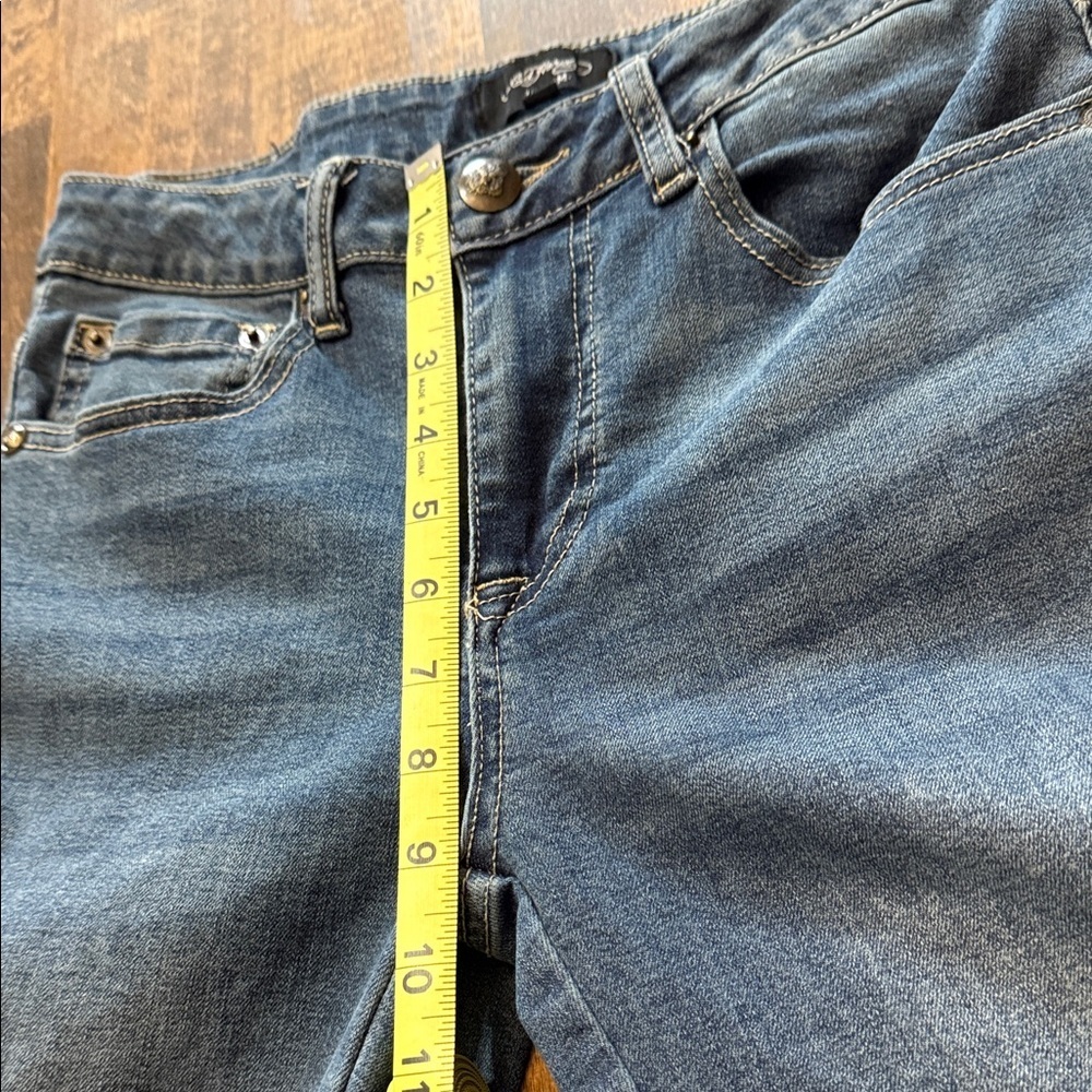 ED HARDY Vintage Y2K Flare Jeans  Embroidery Size 28 - Picture 11 of 14